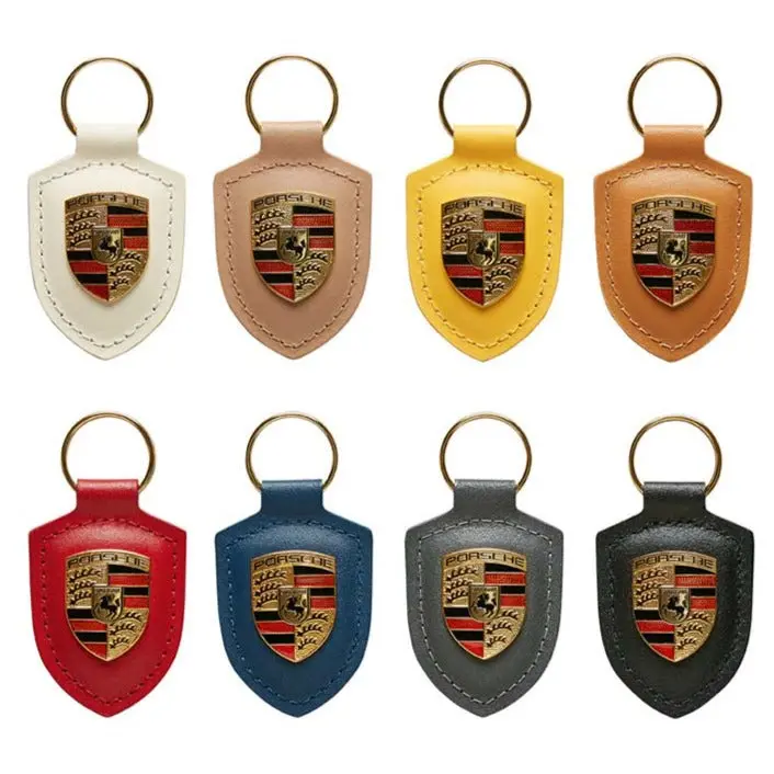 Porsche Crest Leather Keychain 1