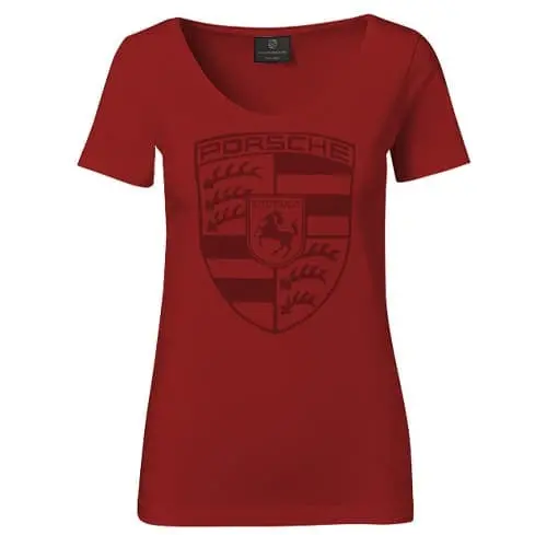 Porsche Crest Women's T-Shirt - Red (Us-Market Release) 1