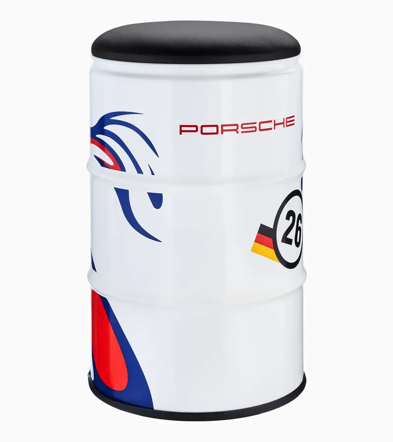 Porsche Oil Barrel Drum Stool - New Designs (Gt1, Penske Motorsport, Roughroads, Heritage, Martini Racing) 1