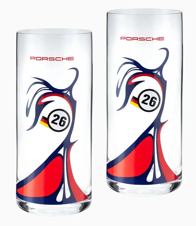 Porsche Set Of 2 Long Drink Glasses - Gt1 1