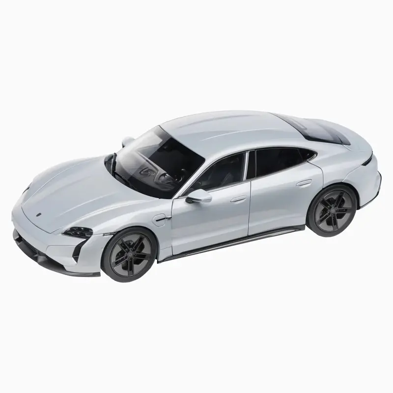 Porsche Taycan Turbo S (J1 Pa) "Ice Grey Metallic" 1:18 Scale Model Car 1