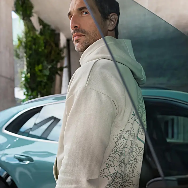 Porsche Unisex Hoodie (Beige) - Cayenne Electric Urban 5