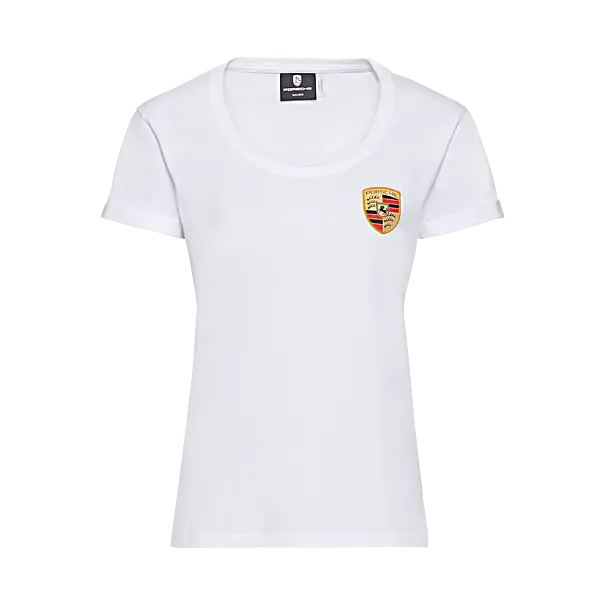 Porsche Women's T-Shirt (White) - Crest 1