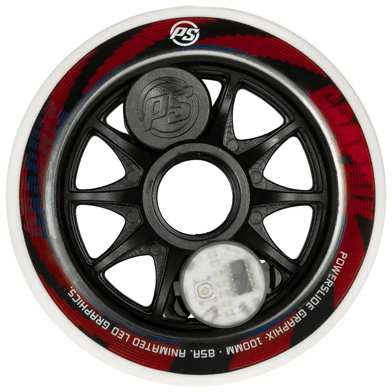 Powerslide Graphix  Led Coloured 100 Wheels Each 1