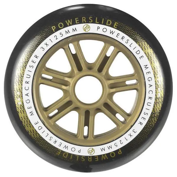 Powerslide Mega Cruiser Wheel 125Mm 86A Black/Gold Each 1