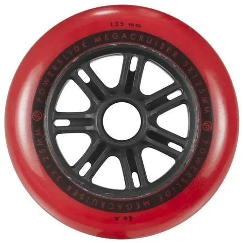 Powerslide Mega Cruiser Wheel 125Mm 86A Red Each 1
