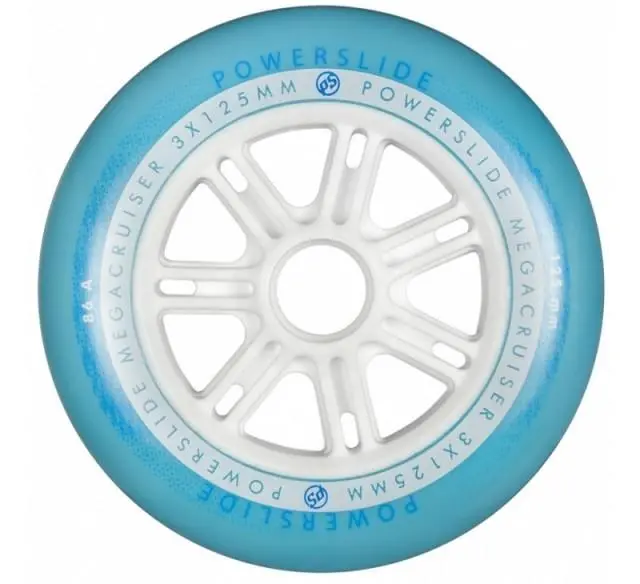 Powerslide Megacruiser Wheels 125Mm/86A Blue/White Each 1