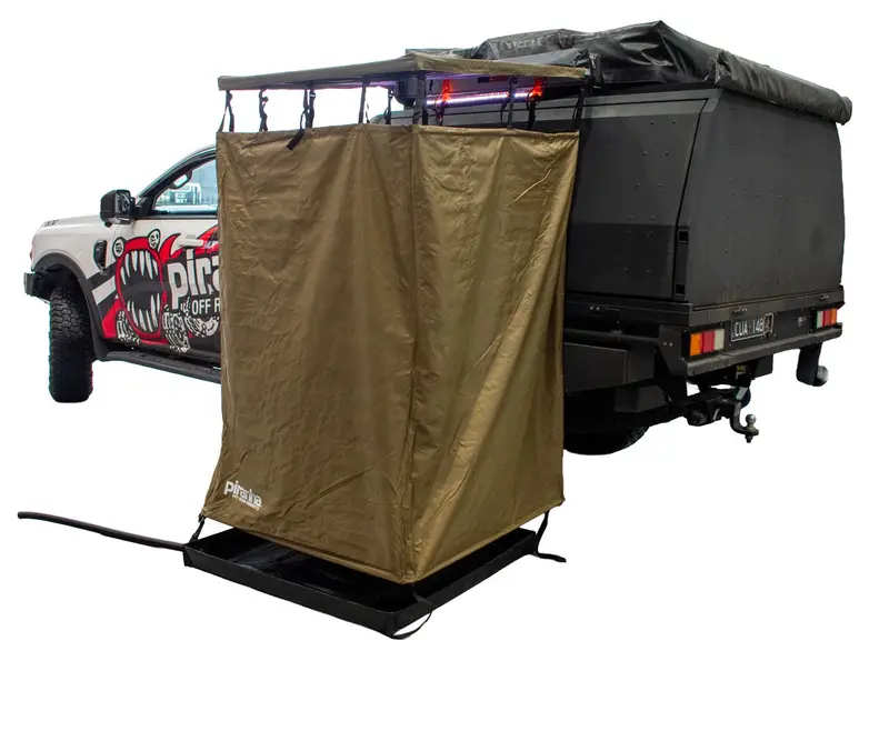 Premium Shower Tent Awning With Roof, Led Light & Base 1