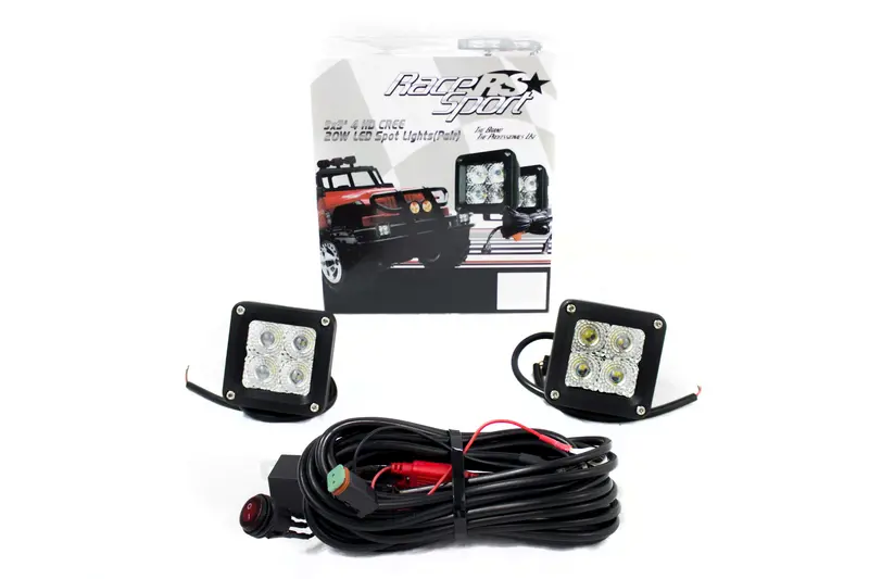 Race Sport Rshd20w3x3-2 - 3X3 Hd Series 20W 4-Led Cube Spot Light (Pair) Includes Harness 1