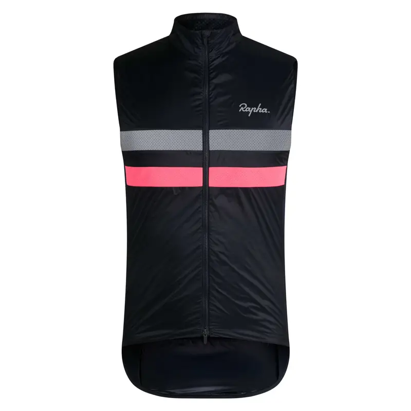 Rapha Men's Brevet Insulated Gilet, Dark Navy/Hi-Viz Pink 1