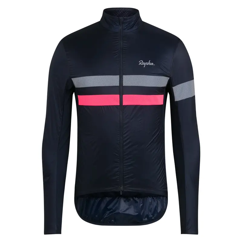 Rapha Men's Brevet Insulated Jacket, Dark Navy/Hi-Viz Pink 1