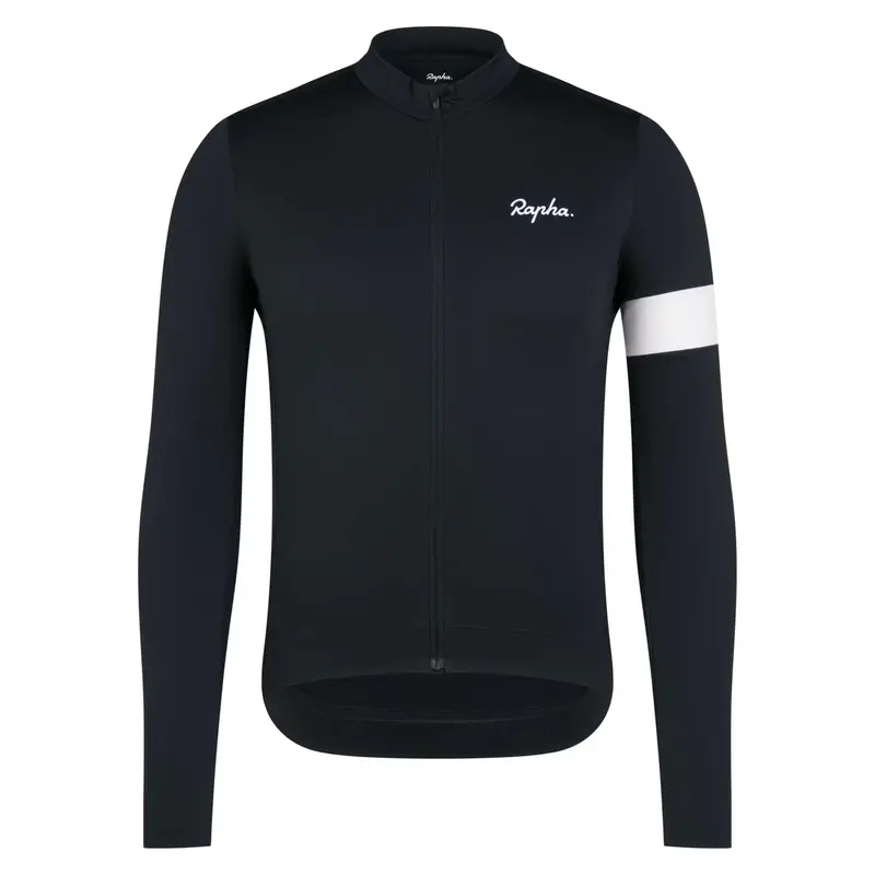 Rapha Men's Core Thermal Long Sleeve Jersey, Black/White 1