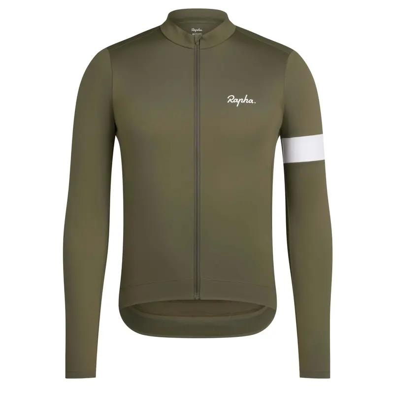 Rapha Men's Core Thermal Long Sleeve Jersey, Kalamata/White Alyssum 1