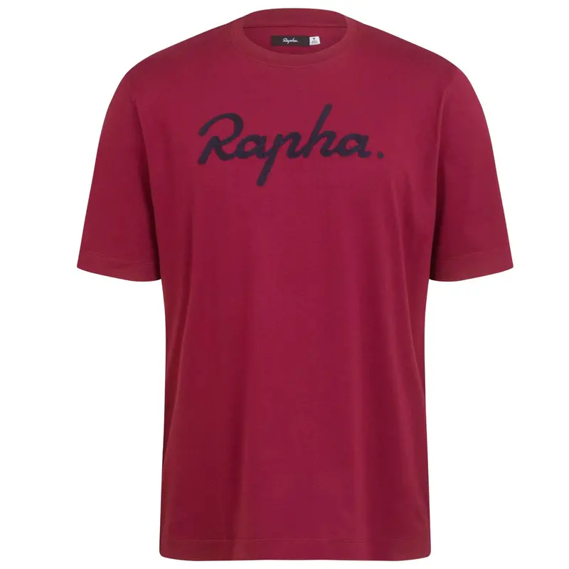 Rapha Mens Logo T-Shirt, Dark Red/Dark Navy 1