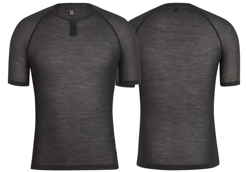 Rapha Mens Merino Mesh Base Layer - Short Sleeve, Black 1