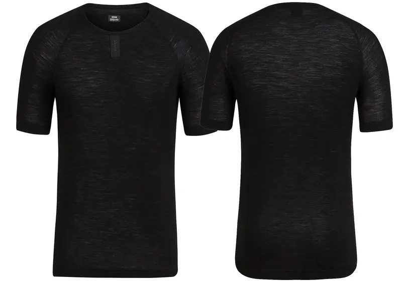 Rapha Mens Merino Short Sleeve Base Layer, Black 1