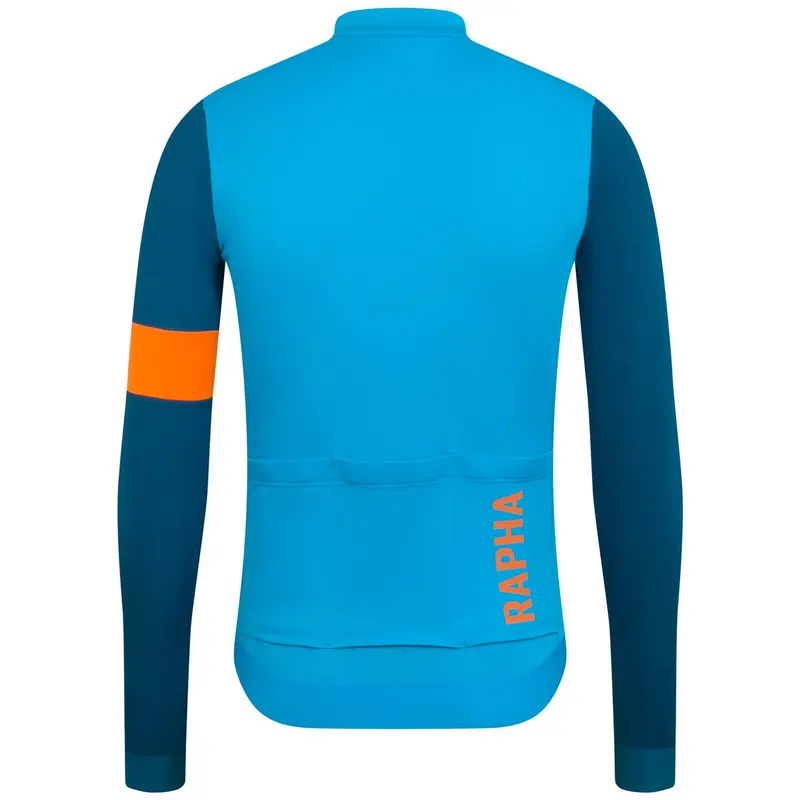 Rapha Men's Pro Team Long Sleeve Training Jersey, Blue/Teal 2