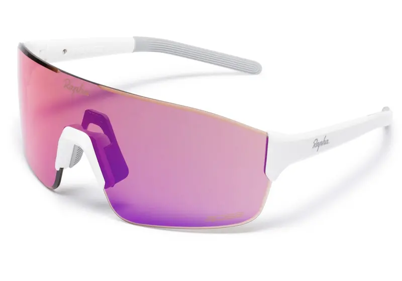 Rapha Pro Team Frameless Sunglasses White, Pink Blue Lens 1