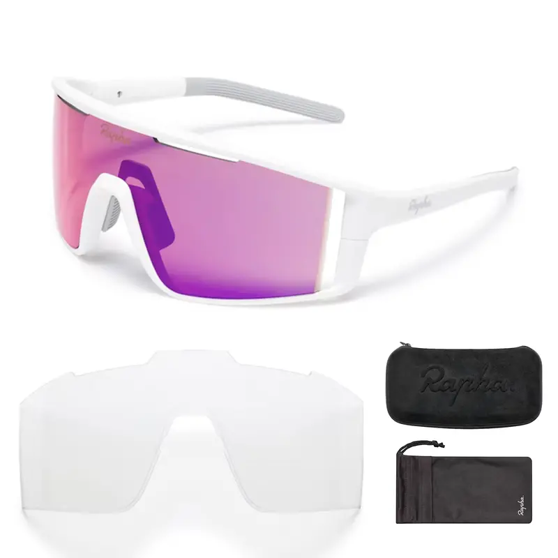 Rapha Sestri (Pro Team) Full Frame Sunglasses, White/Pink Blue 1