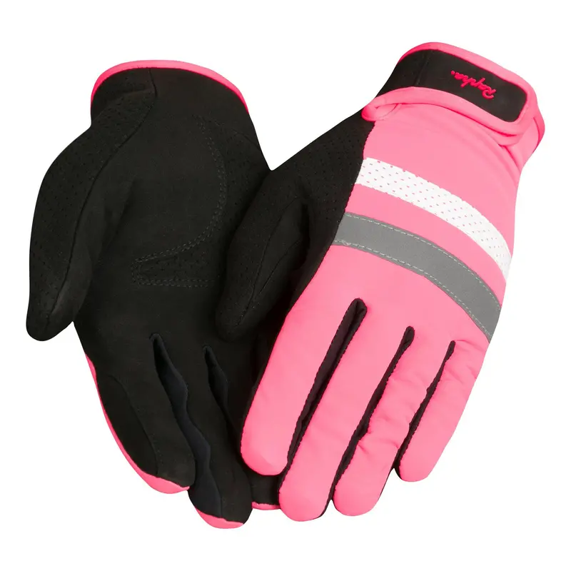 Rapha Unisex Brevet Reflective Gloves - Hi-Viz Pink 1