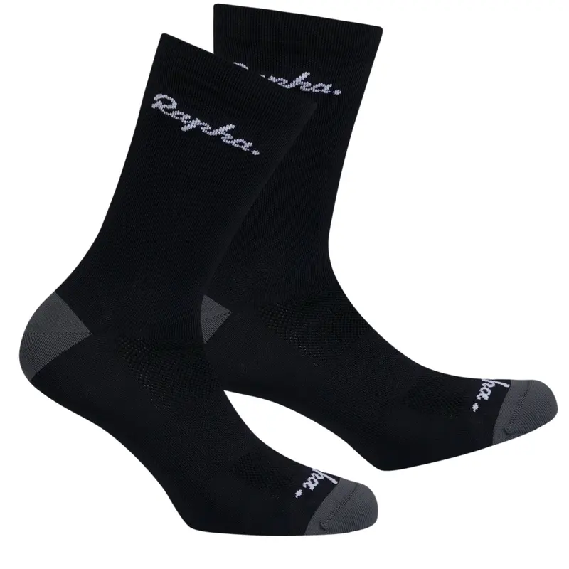 Rapha Unisex Logo Cycling Socks Black/Dark Grey 1