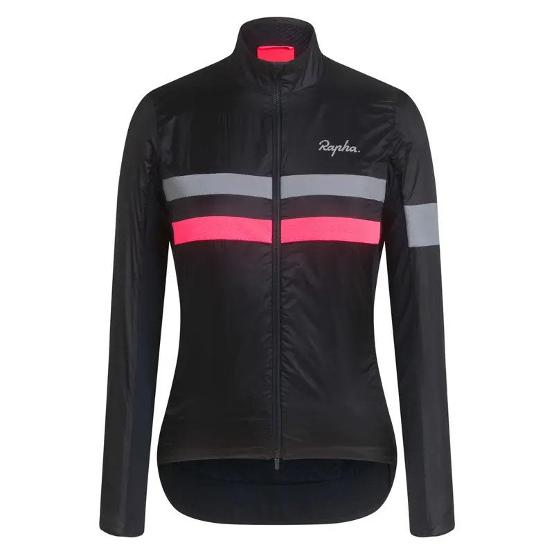 Rapha Women's Brevet Insulated Jacket, Dark Navy/Hi-Viz Pink 1