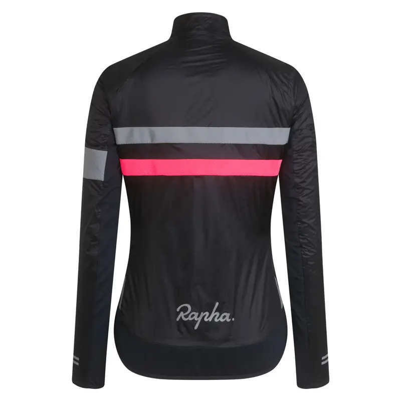 Rapha Women's Brevet Insulated Jacket, Dark Navy/Hi-Viz Pink 2