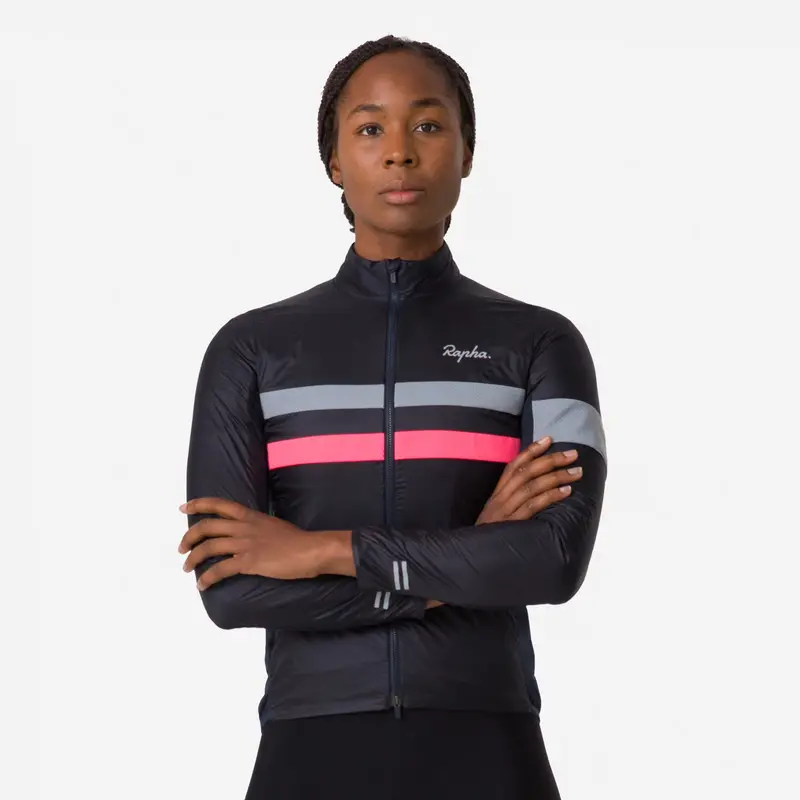 Rapha Women's Brevet Insulated Jacket, Dark Navy/Hi-Viz Pink 3
