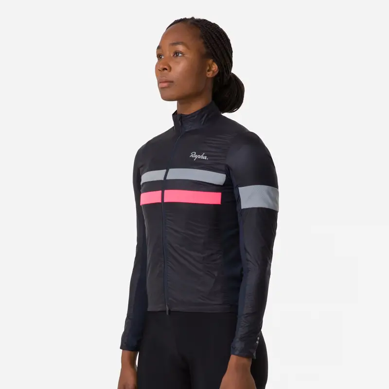 Rapha Women's Brevet Insulated Jacket, Dark Navy/Hi-Viz Pink 4