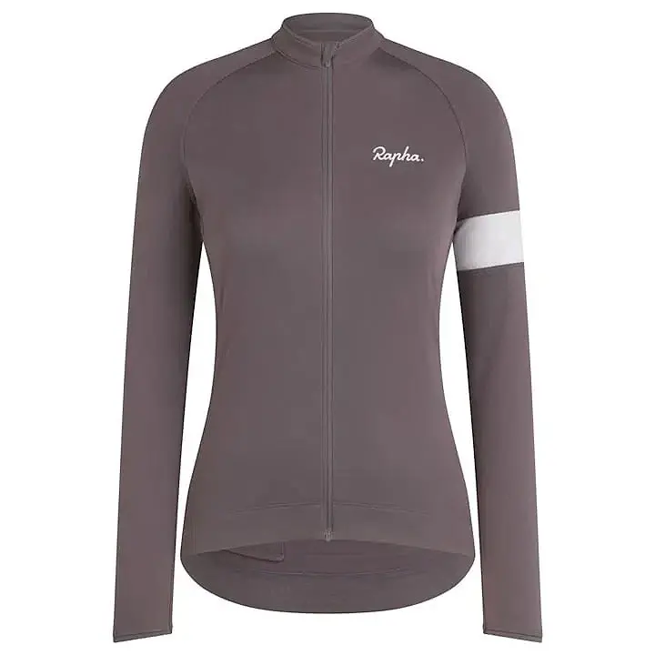Rapha Women's Core Thermal Long Sleeve Jersey, Mushroom / White 1