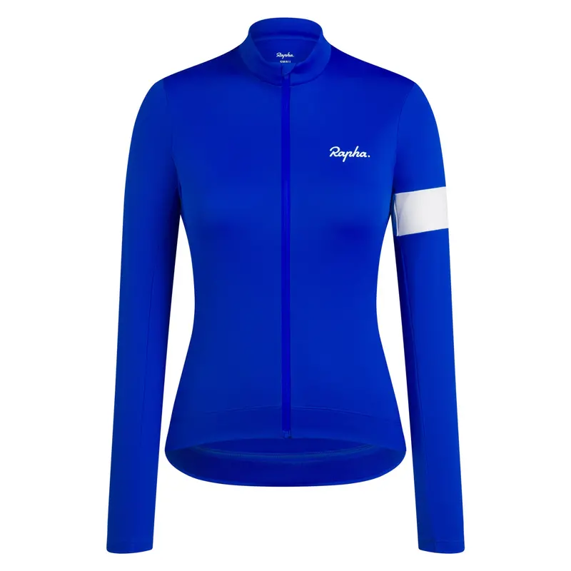 Rapha Women's Core Thermal Long Sleeve Jersey, Ultramarine / White 1