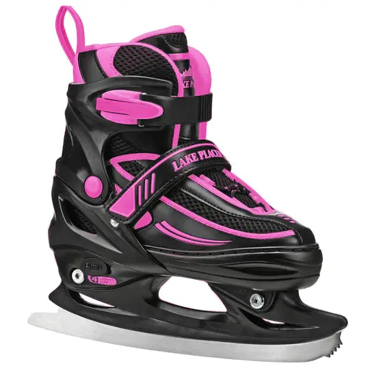 Rds Summit Girls Blk/Pk Adjustable Ice Skate 1