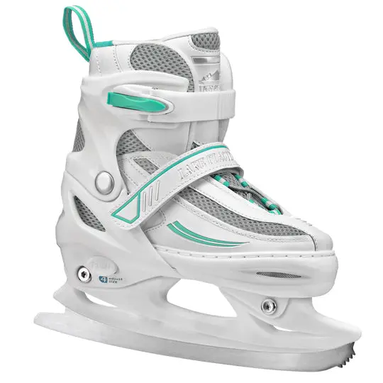Rds Summit Girls White/ Mint Adjustable Ice Skate 1