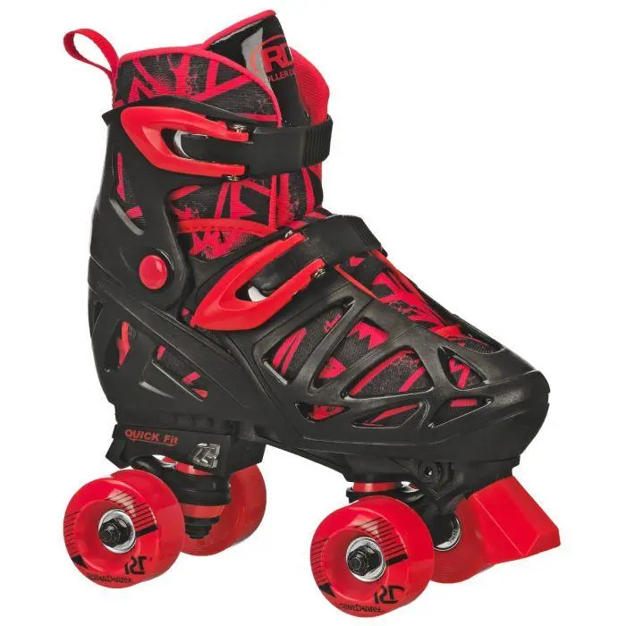 Rds Trac Star Skate Boys Black Red Adjustable Roller Skates 1