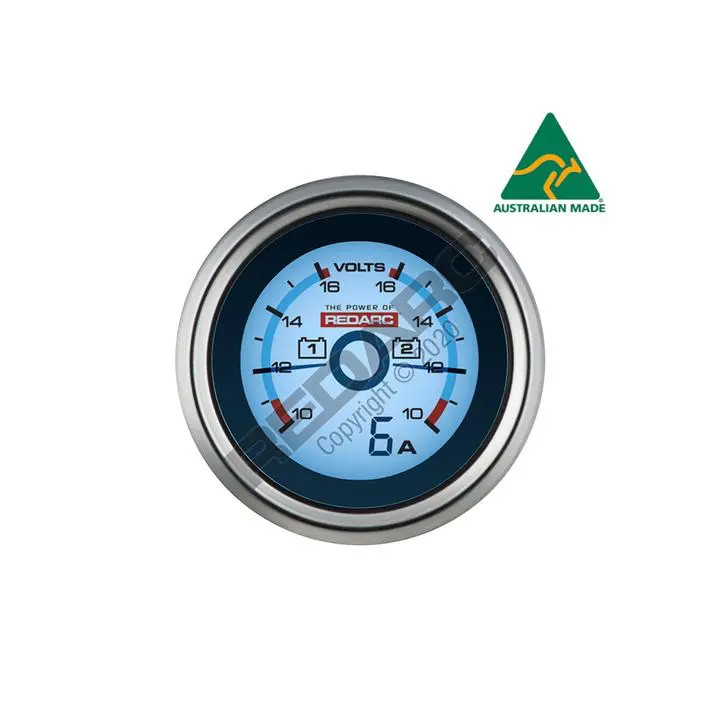 Redarc Dual Voltage 52Mm Gauge W/Optional Current Display 1