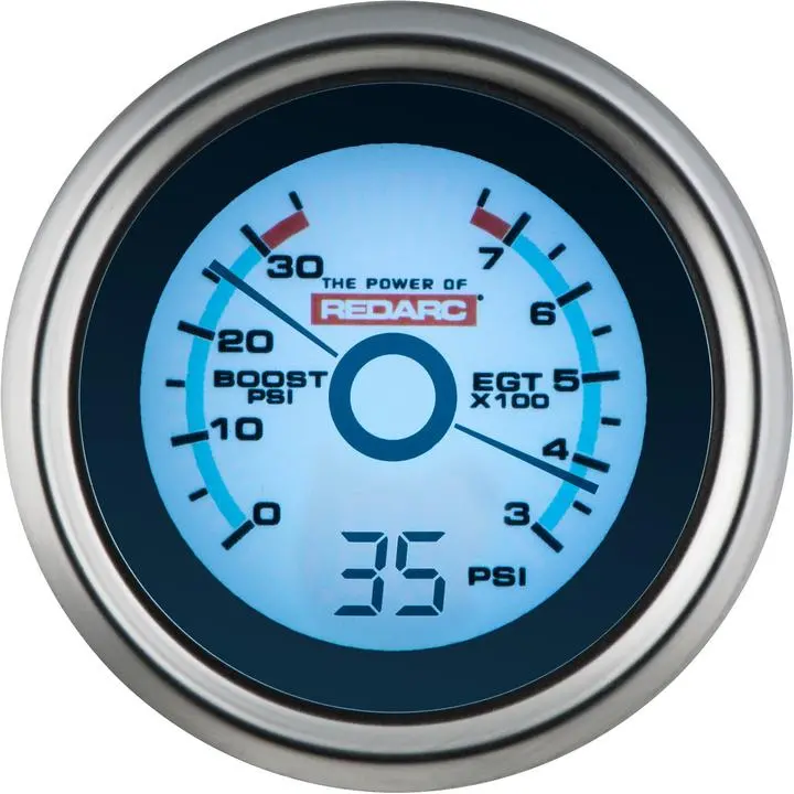 Redarc Egt & Boost Pressure 52Mm Gauge W/Optional Oil Pressure Display 1