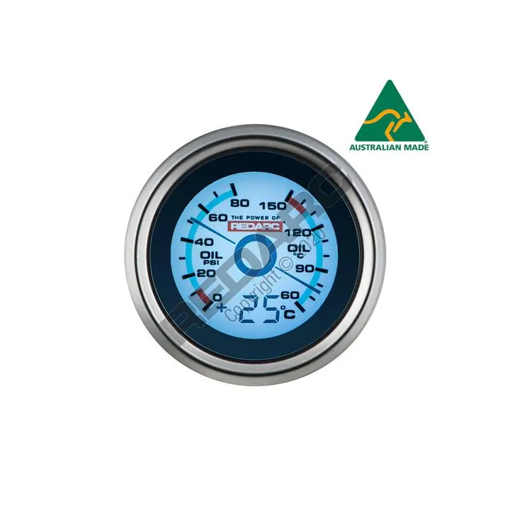 Redarc Oil Pressure & Oil Temperature 52Mm Gauge W/Optional Temperature Display 1