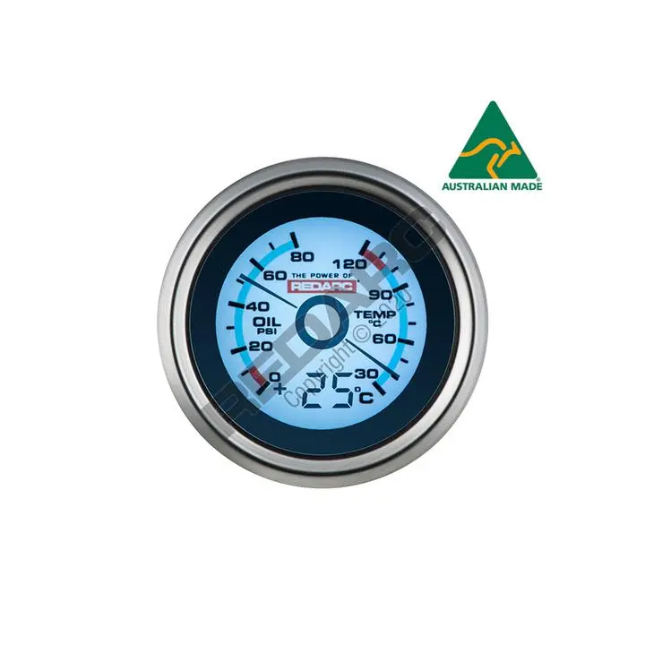 Redarc Oil Pressure & Water Temperature 52Mm Gauge W/Optional Temperature Display 1