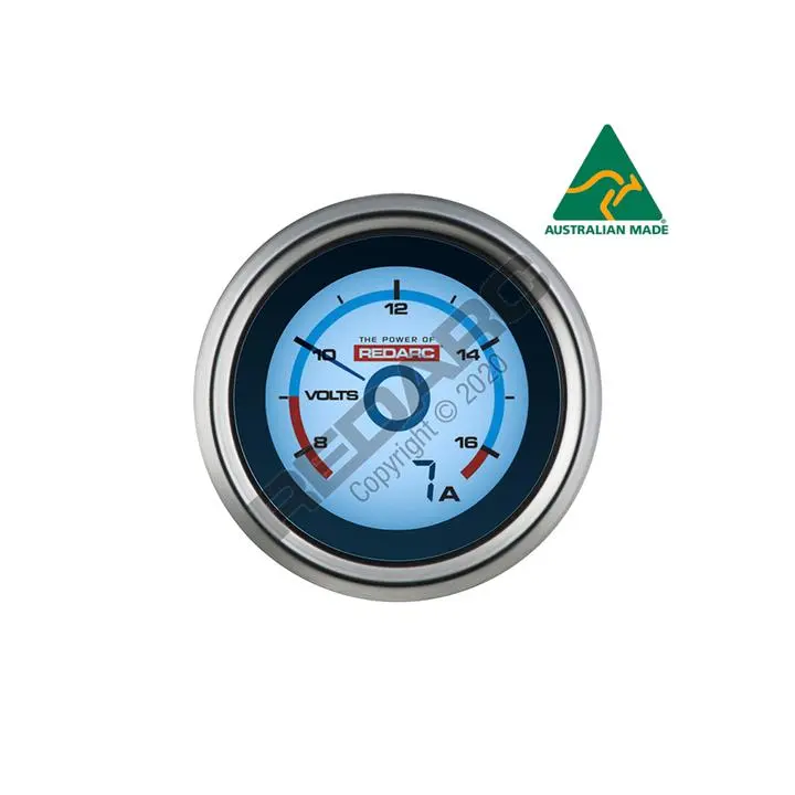Redarc Single Voltage 52Mm Gauge W/Optional Current Display 1