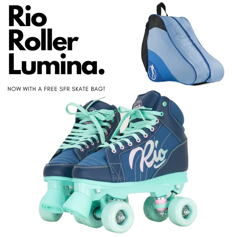 Rio Roller Lumina Navy/Green Skates W/ Free Skate Bag 1
