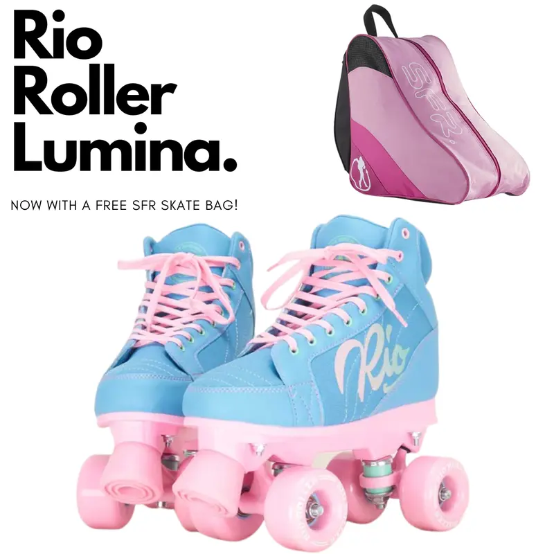 Rio Roller Lumina Roller Skates Blue Pink W/ Free Skate Bag 1