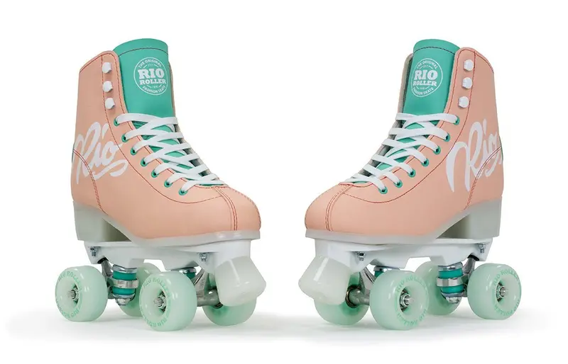Rio Roller Script Roller Skates Peach And Green 2