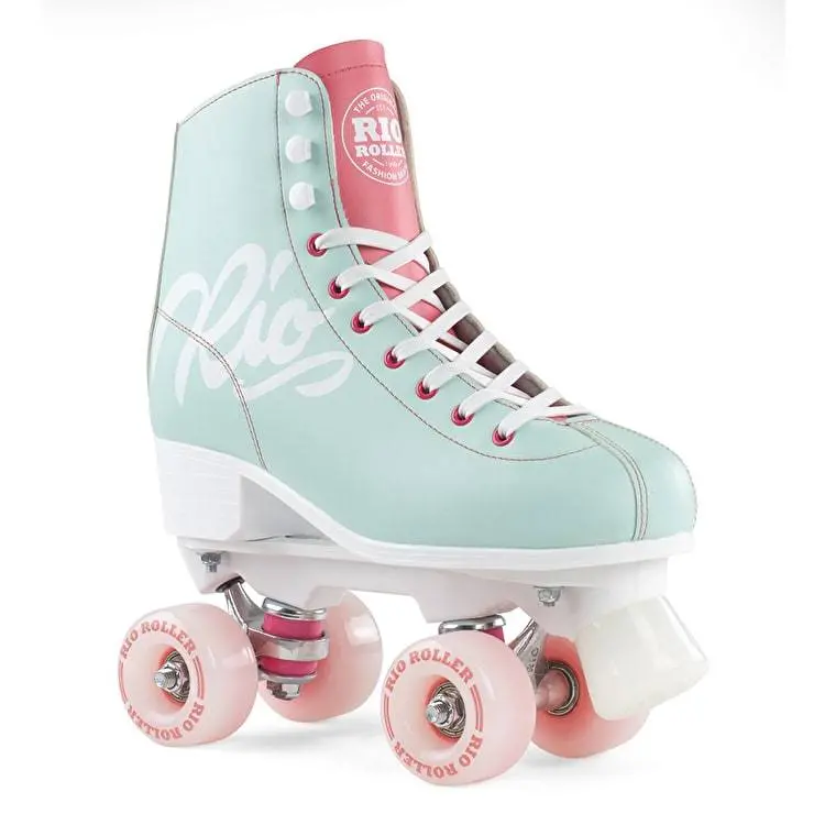 Rio Roller Script Roller Skates Teal And Coral 2