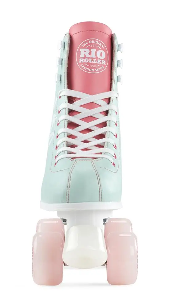 Rio Roller Script Roller Skates Teal And Coral 4