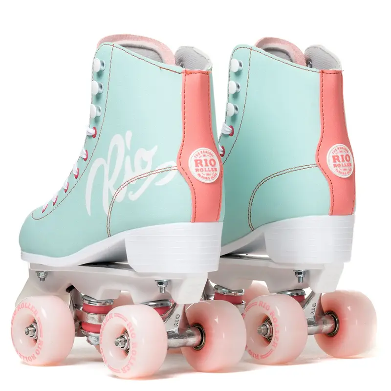 Rio Roller Script Roller Skates Teal And Coral 7