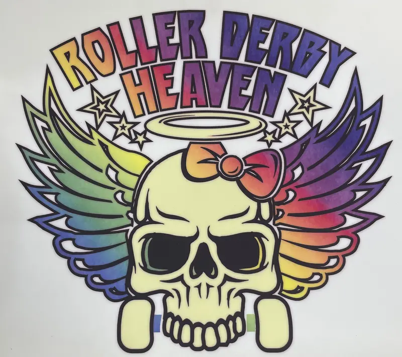Roller Derby Heaven Singlet - White (Multiple Logo Colours Available) 1