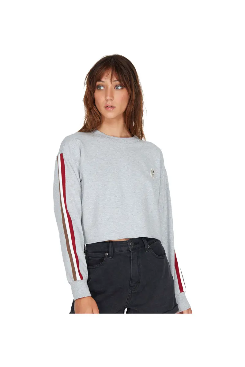 Rvca Women's Crest Crew Jumper Grey Marle 1