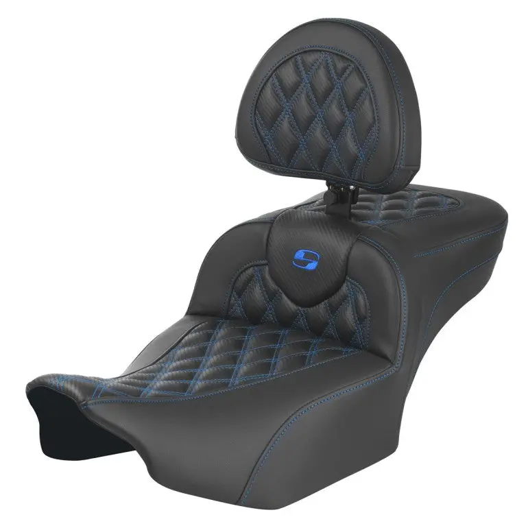 Saddlemen Roadsofa Carbon Fiber Seat with Lattice Stitch – Fits 2008–2024 Street Glide, Road Glide, Electra Glide, Road King, and CVO Models – Heated or Standard