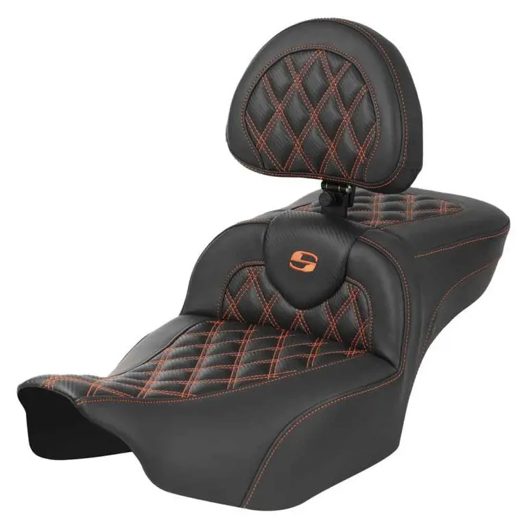 Saddlemen Roadsofa Carbon Fiber Seat with Lattice Stitch – Fits 2008–2024 Street Glide, Road Glide, Electra Glide, Road King, and CVO Models – Heated or Standard