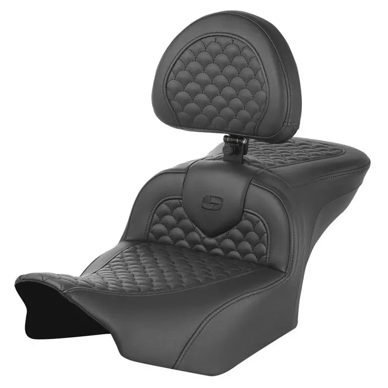 Saddlemen Roadsofa Dragon Scale Texture Seat – Fits 2008–2024 Harley Touring Motorcycles – Heated and Standard Variants